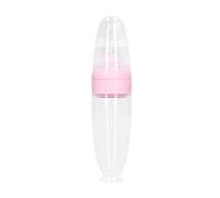 RIZGHWOY Cuillère à Biberon Portable avec Couvercle Filtrant, Conception à Ventouse et Poids Léger pour L'alimentation en Extérieur (PINK)
