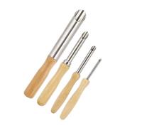 RIZGHWOY Ensemble de Coupe-trou en Argile avec Manche en Bois, 4 Outils Durables pour la Sculpture et le Perçage de la Poterie, Conception Ergonomique pour une Utilisation Confortable (En bois)