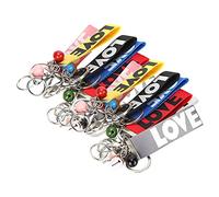 RIZGHWOY Ensemble de Porte-clés Décoratifs en Polyester Love, Collection de Porte-clés en Sangle Multicolore de 14 Pièces pour Cartables, Valises avec Accessoires de Cloche