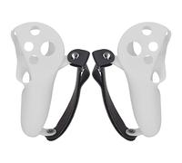 RIZGHWOY Ensemble D'étuis pour Manette Pro Touch, Protection en Silicone Souple avec Sangle de Cheville, Compatible avec les Joueurs VR et les Utilisateurs de Fitness (Gris clair)