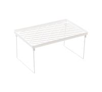 RIZGHWOY Étagère de Rangement pour Dortoir, Conception Pliable en Métal PP Solide, étagère D'affichage de Bureau de Style Simple avec Creux, pour la Maison, Le (Blanc Grand)