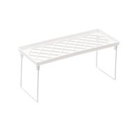 RIZGHWOY Étagère de Rangement pour Dortoir, Conception Pliable en Métal PP Solide, étagère D'affichage de Bureau de Style Simple avec Creux, pour la Maison, Le (Blanc Petit)