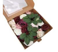 RIZGHWOY Fausse Fleur en Mousse Souple et Pliable de qualité Supérieure pour Bouquet de Mariage à Faire Soi-même, 18 Pièces, économie de Travail, Facile à Nettoyer, Convient pour les Décorations de