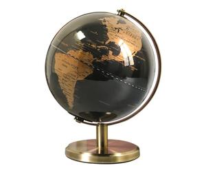 RIZGHWOY Globe Terrestre Vintage en Bronze, Petit Bureau Décoratif Rotatif (Couleur Bronze Antique)