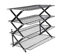 RIZGHWOY Grille de Refroidissement Pliante à 4 Niveaux, Grille de Cuisson en Fil de Fer Robuste pour Biscuits, Gâteaux, Pain, Pizza, avec Conception Peu Encombrante pour un