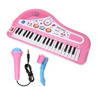 RIZGHWOY Instrument de Piano électrique à Clavier Numérique avec Microphone, Son Transparent, Réglable, Idéal pour les Enfants Qui Apprennent la Musique, Fait des Abdominaux et des Composants (Rosé)