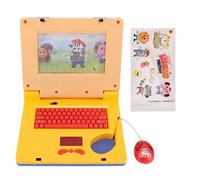 RIZGHWOY Jouet éducatif pour Ordinateur Portable pour Enfants pour les Tout-petits avec 2 Clips de Musique 11 Effets Sonores Progressifs D'apprentissage Progressif Inclus un (Souris rétractable jaune)