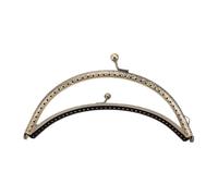 RIZGHWOY Kiss Lock Frame, Cadre de Sac à Main en Métal Bricolage 15 Cm, Fermoir de Sac à Main Rétro Demi-rond, pour la Couture, la Réparation Artisanale, le Vintage