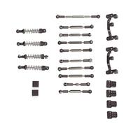 RIZGHWOY Kit de Pièces de Rechange de Mise à Niveau RC Car pour C14K Aluminium Associations Absorber Tie Tip Tile Set avec Nouvelle Conception Installation Facile pour WPL C24 C14 C14K (Ti Couleur)