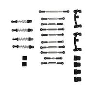 RIZGHWOY Kit de Pièces de Rechange de Mise à Niveau RC Car pour C14K Aluminium Associations Absorber Tie Tip Tile Set avec Nouvelle Conception Installation Facile pour WPL C24 C14 C14K (Black)