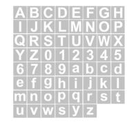 RIZGHWOY Kit de Pochoirs à Lettres Réutilisables, 62 Modèles Lavables pour la Décoration de la Maison et L'artisanat, Fabriqués en Matériau PET, Taille 3/4/5 Pouces, Idéal pour Peindre sur le Bois