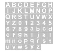 RIZGHWOY Kit de Pochoirs à Lettres Réutilisables, 62 Modèles Lavables pour la Décoration de la Maison et L'artisanat, Fabriqués en Matériau PET, Taille 3/4/5 Pouces, Idéal pour Peindre sur le Bois