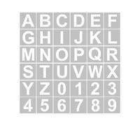 RIZGHWOY Kit de Pochoirs à Lettres Réutilisables, 62 Modèles Lavables pour la Décoration de la Maison et L'artisanat, Fabriqués en Matériau PET, Taille 3/4/5 Pouces, Idéal pour Peindre sur le Bois