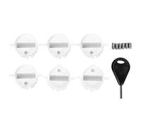 RIZGHWOY Lot de 6 Bouchons D'ailerons de Surf en Plastique G5 avec clé à Vis, Longue Durée de Vie, Installation Facile, Accessoire de Rainure de Gouvernail de Queue de Planche de Surf (White)