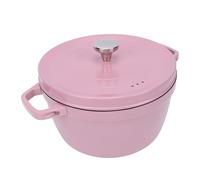 RIZGHWOY Marmite Hollandaise, Fonte émaillée 24 Cm, évite les Bâtons, Multifonctionnelle avec Couvercle, pour Cuisinière à Gaz à Induction, Braisage, Friture, Cuisson