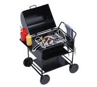RIZGHWOY Mini Barbecue Portable, Jouet pour les Enfants Qui Aiment les Maisons Miniatures, Accessoire pour Maison de Poupée 1:12