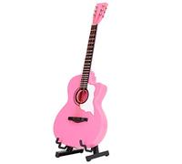 RIZGHWOY Modèle de Mini Guitare, Conception Précise pour Jeux de Simulation et Exercices Musicaux, Matériau en Hêtre Rose