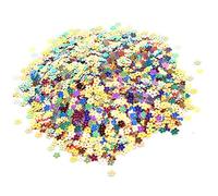 RIZGHWOY Paillettes Scintillantes en Forme de Fleur de Confettis, Matériau PVC, Décoration Colorée Brillante pour les Fêtes et les Mariages, Fleurs à Cinq Pétales de 0,7 Cm (Fleur à cinq pétales de