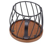 RIZGHWOY Panier à Dosettes de café, Support de Stockage en Fil Métallique de Grande capacité avec Base en Bois pour Capsules, Sachets de thé, Paquets de Sucre (BLACK)