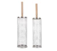 RIZGHWOY Panier de Gril Roulant, Maille de Barbecue en Acier Inoxydable 304 avec Conception Roulante pour un Chauffage Uniforme, Cuisson en Plein Air pour Légumes Viande Poisson Camping