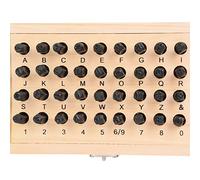 RIZGHWOY Paroles et Numéros en Acier avec Un Couvercle de Boîte en Bois: Tampon Alphabet Durable et Polyvalent, Cuir, Plastique, Bois Métallique 36 PC 4/5/6 Mm (5 millimètres)