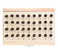 RIZGHWOY Paroles et Numéros en Acier avec Un Couvercle de Boîte en Bois: Tampon Alphabet Durable et Polyvalent, Cuir, Plastique, Bois Métallique 36 PC 4/5/6 Mm (4 mm)