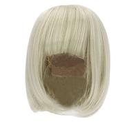 RIZGHWOY Perruque de Poupée BJD Synthétique Courte Marron Cheveux de Poupée Accessoires Faits à la Main avec Frange Droite Longueur D'épaule pour 1/3 BJD 21-24 Cm Fibre Haute (GREEN)