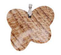 RIZGHWOY Pierre de Cristal Sculptée à la Main, Pendentif en Forme D'aile pour la Décoration de la Pièce, avec un Design Compact pour la Fabrication de Bijoux et de Cadeaux (brun clair)