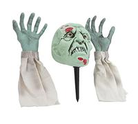 RIZGHWOY Piquets de Zombies Réalistes et Vifs, Décorations d'halloween, Piquets de Bras en Matière Plastique pour Arrangements de Scènes d'horreur de Fête de Cercueil