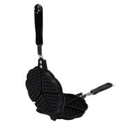 RIZGHWOY Poêle à Gaufres en Alliage D'aluminium, pour 5 Mini Gaufres en Forme de Cœur, Antiadhésive Portable, Idéale pour le Petit Déjeuner en Famille et le Camping