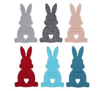 RIZGHWOY Porte-monnaie Lapin de Pâques, 6 Pièces, Pochettes en Feutre de Couleurs Mélangées avec Fermoir en Forme de Cœur, pour Cadeaux de Pâques, Décoration de Fête en Classe Familiale