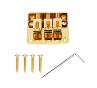 RIZGHWOY Remplacement de Pont de Guitare Réglable à 3 Cordes de Haute qualité pour Guitares à Cigarettes, Alliage de Zinc Résistant à la Corrosion, Comprend une t des Vis, 1 Jeu (GOLD)