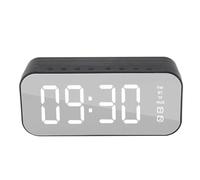 RIZGHWOY Réveil avec Haut-Parleur, Compact, Rétro, Caisson de Basses, Miroir, Horloge Numérique pour Chambre à Coucher, Maison, Bureau, Plastique ABS