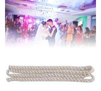 RIZGHWOY Ruban de Perles, Embellissements Faits à la Main, Perle Oblique Noire de 1 Mètre de 1 Cm pour Robes de Mariée, Accessoires et Artisanat (Perles obliques blanches de 1 cm)