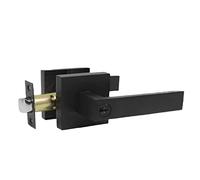 RIZGHWOY Serrure à Levier de Porte, Poignée de Porte, Serrure D'entrée vec Design Verrouillable à L'intérieur et Finition Noire Mate pour Portes Intérieures de Salle de Bain de