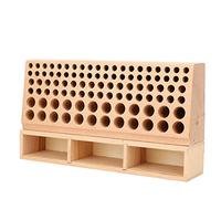 RIZGHWOY Support de Rangement pour Poinçons Artisanaux en Bois de Hêtre, 98 Trous, avec Support en Bois Massif, Organisateur pour Porte-Outils de Travail du Cuir (Rack de Stockage 100 Trous)