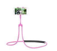 RIZGHWOY Support de Téléphone pour Le Cou, Support Réglable Mains Libres, Col de Cygne Rotatif à 360° pour Lit, canapé, Voiture avec éponge Douce et Respirante pour Une Visualisation (Rose (78 cm))