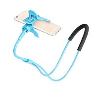 RIZGHWOY Support de Téléphone pour Le Cou, Support Réglable Mains Libres, Col de Cygne Rotatif à 360° pour Lit, canapé, Voiture avec éponge Douce et Respirante pour Une Visualisation (Bleu (78 cm))