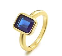 RIZILIA CELEBOX Multicolore CZ 14K Or Jaune Plaqué Bague de Fiançailles | Coloré Pierre Précieuse Cubic Zirconia, Chaton Solitaire Bijoux, Hypoallergénique, Tailles 51.5-56.5, Coffret Cadeau