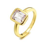 RIZILIA CELEBOX Multicolore CZ 14K Or Jaune Plaqué Bague de Fiançailles | Coloré Pierre Précieuse Cubic Zirconia, Chaton Solitaire Bijoux, Hypoallergénique, Tailles 51.5-56.5, Coffret Cadeau