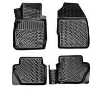 Rizline Tapis de Sol 3D pour Voiture - Compatible avec Ford Fiesta 2009-2017 - Accessoires de Voiture Gamme de Tapis en Caoutchouc TPE Toutes Saisons - Inodore - Antidérapant Schwartz