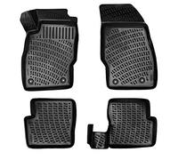 Rizline Tapis de Sol 3D sur Mesure pour Voiture - Compatible avec Peugeot 208 2.Gen 2020-2022 - Accessoires Gamme de Tapis en Caoutchouc TPE Toutes Saisons - Inodore - Antidérapant Schwartz