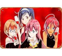 Rizu Ogata, Mafuyu Kirisu, Uruka Takemoto, Fumino Furuhashi, We Never Learn Poster Décoration murale rétro en métal 20,3 x 30,5 cm