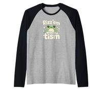 Rizz Em' with The Tism Awesome Autism Aware Charming Teas Manche Raglan