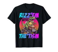 Rizz 'Em with the Tism Dinosaur T-Rex Meme Funny Autism T-Shirt