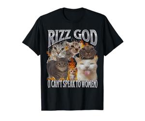 Rizz God Je ne peux pas parler aux femmes Funny Cat Meme Bootleg T-Shirt