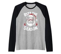 Rizz The Season Père Noël Lunettes Humour Noël Gén Z Manche Raglan