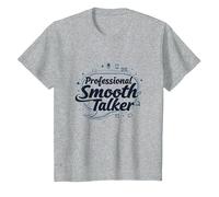 Rizzler Professional Smooth Talker Cadeau Amusant T-Shirt, Enfant, Gris Chiné, 3 Ans