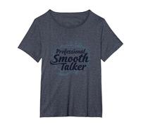 Rizzler Professional Smooth Talker Cadeau Amusant T-Shirt, Femme Grandes Tailles, Bleu Chiné, 3X