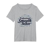 Rizzler Professional Smooth Talker Cadeau Amusant T-Shirt, Femme Grandes Tailles, Gris Chiné, 3X